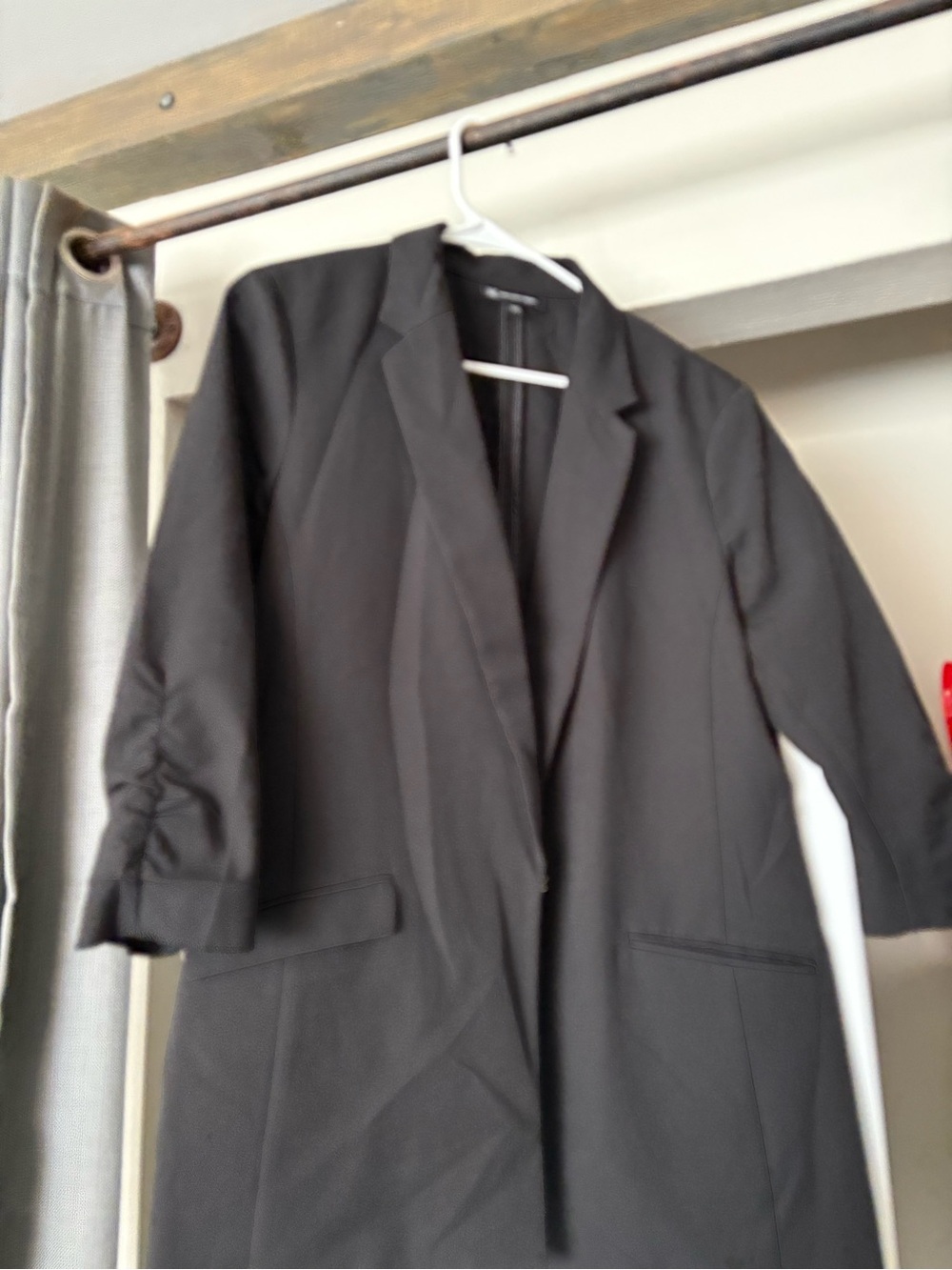 INC International Concepts Black Women's Longline Blazer